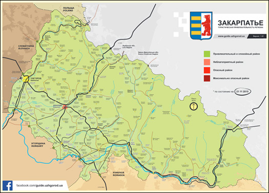 Карта закарпатья украины